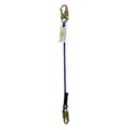 Super Anchor Safety 3ft Rope Lanyard Blue Tenex 1/2" 12-Strand w/Snaphook on Both Ends 4108-3